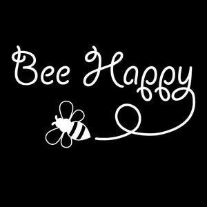 Bee Happy Vinyl Car Sticker