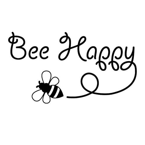 Bee Happy Vinyl Car Sticker