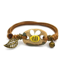 Load image into Gallery viewer, Ceramic Bee Rope Bracelet