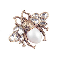 Load image into Gallery viewer, White Pearl Bee Brooch