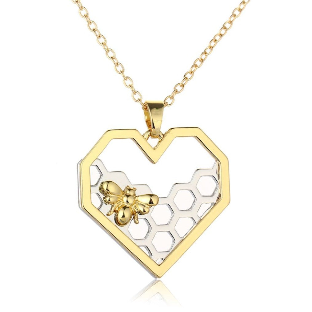 Honeycomb Heart Necklace