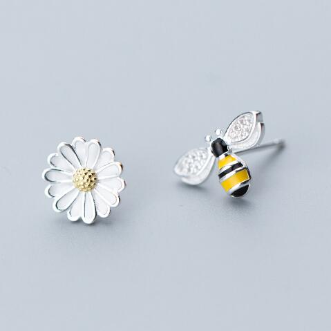 flower and bee earrings